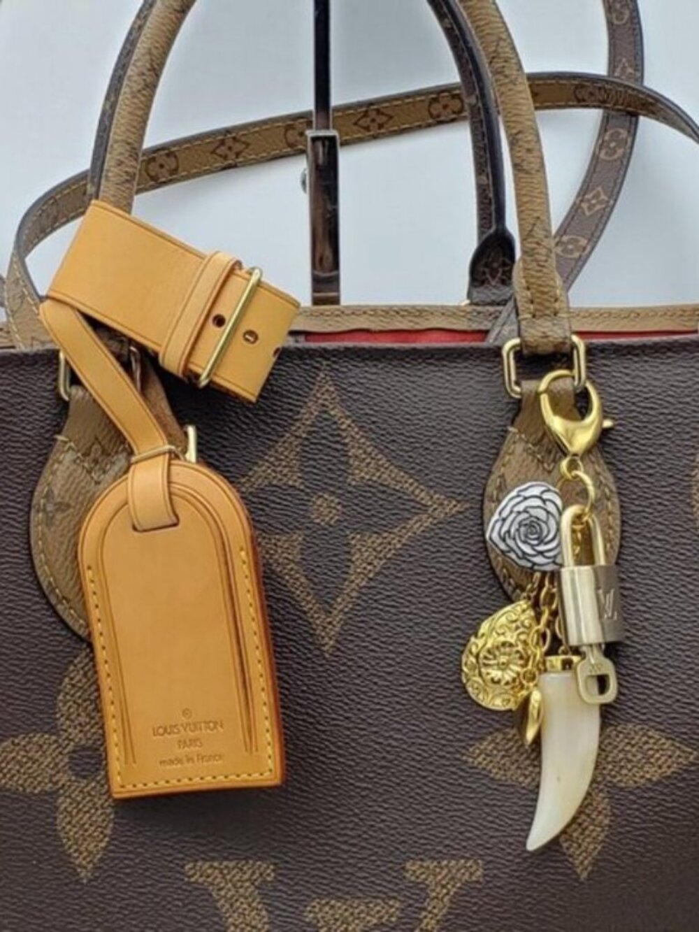 Authentic Louis Vuitton Luggage Nametag and Gold Padlock with Unbranded Keycharm - Picture 3 of 14